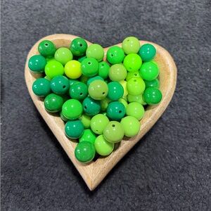 Chunky 14mm Green Bubblegum Bead Lot Acrylic Jewelry Making Craft Supplies